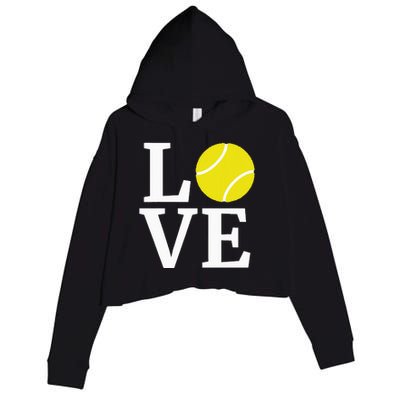 I Love Tennis Crop Fleece Hoodie