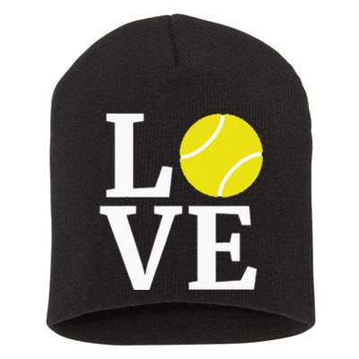 I Love Tennis Short Acrylic Beanie