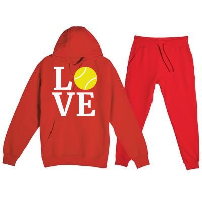 I Love Tennis Premium Hooded Sweatsuit Set