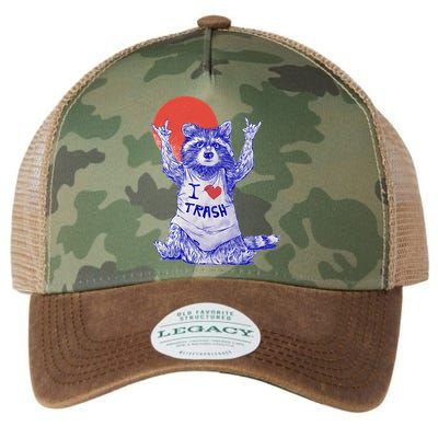 I Love Trash Raccoon Japanese Retro Style Legacy Tie Dye Trucker Hat