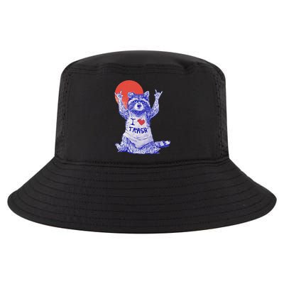 I Love Trash Raccoon Japanese Retro Style Cool Comfort Performance Bucket Hat