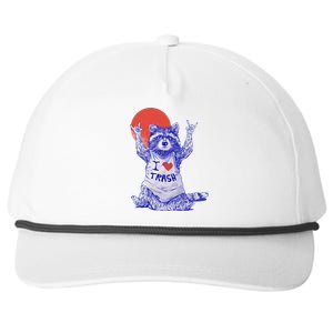 I Love Trash Raccoon Japanese Retro Style Snapback Five-Panel Rope Hat