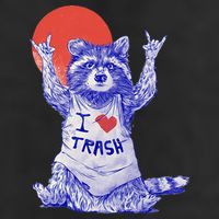 I Love Trash Raccoon Japanese Retro Style Adult Drive Performance Visor