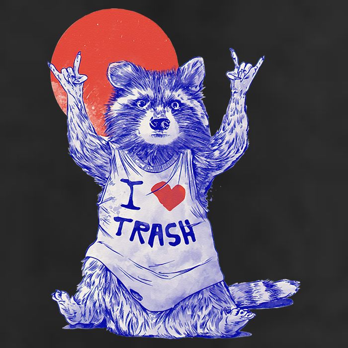 I Love Trash Raccoon Japanese Retro Style Adult Drive Performance Visor
