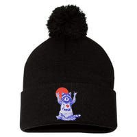 I Love Trash Raccoon Japanese Retro Style Pom Pom 12in Knit Beanie