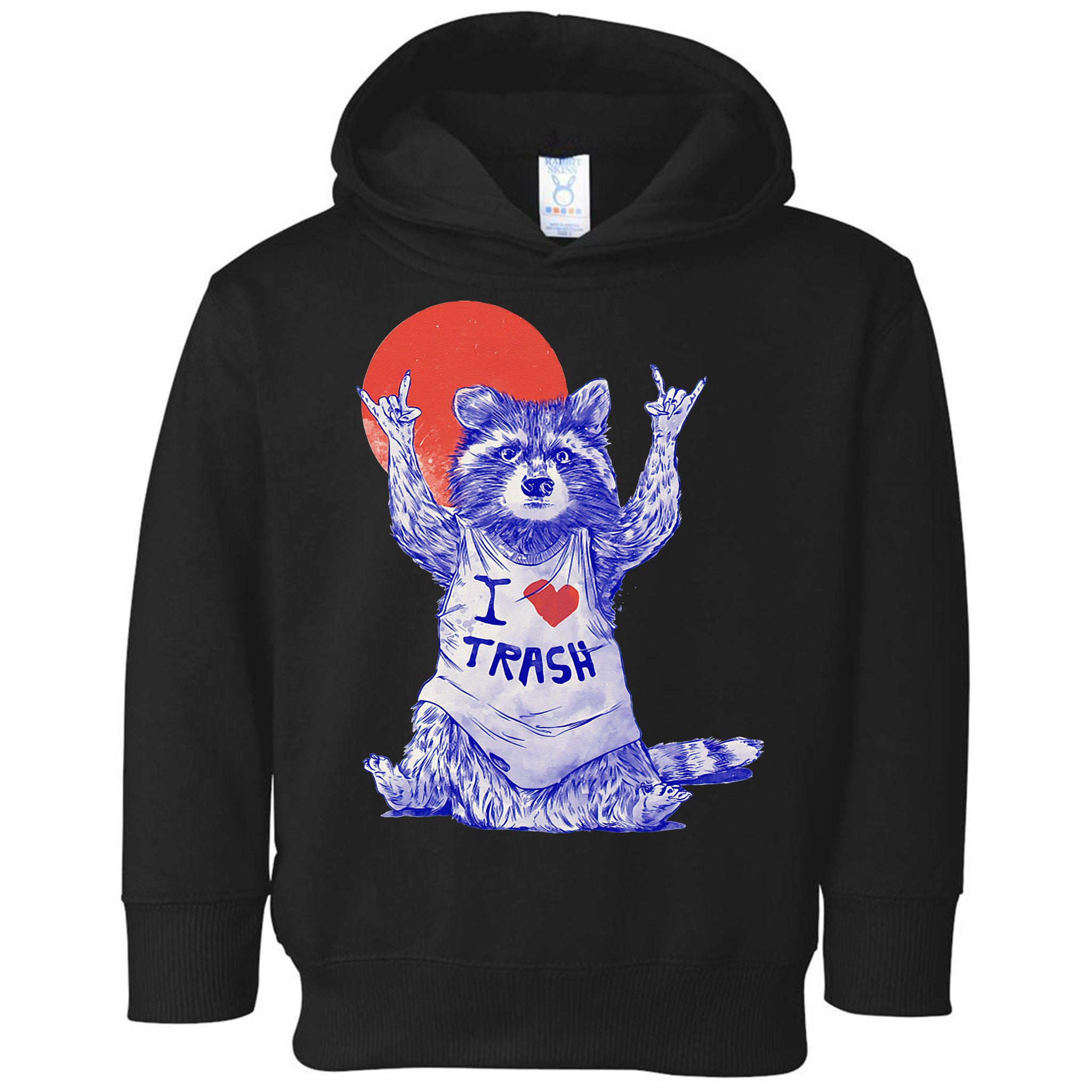 I Love Trash Raccoon Japanese Retro Style Toddler Hoodie