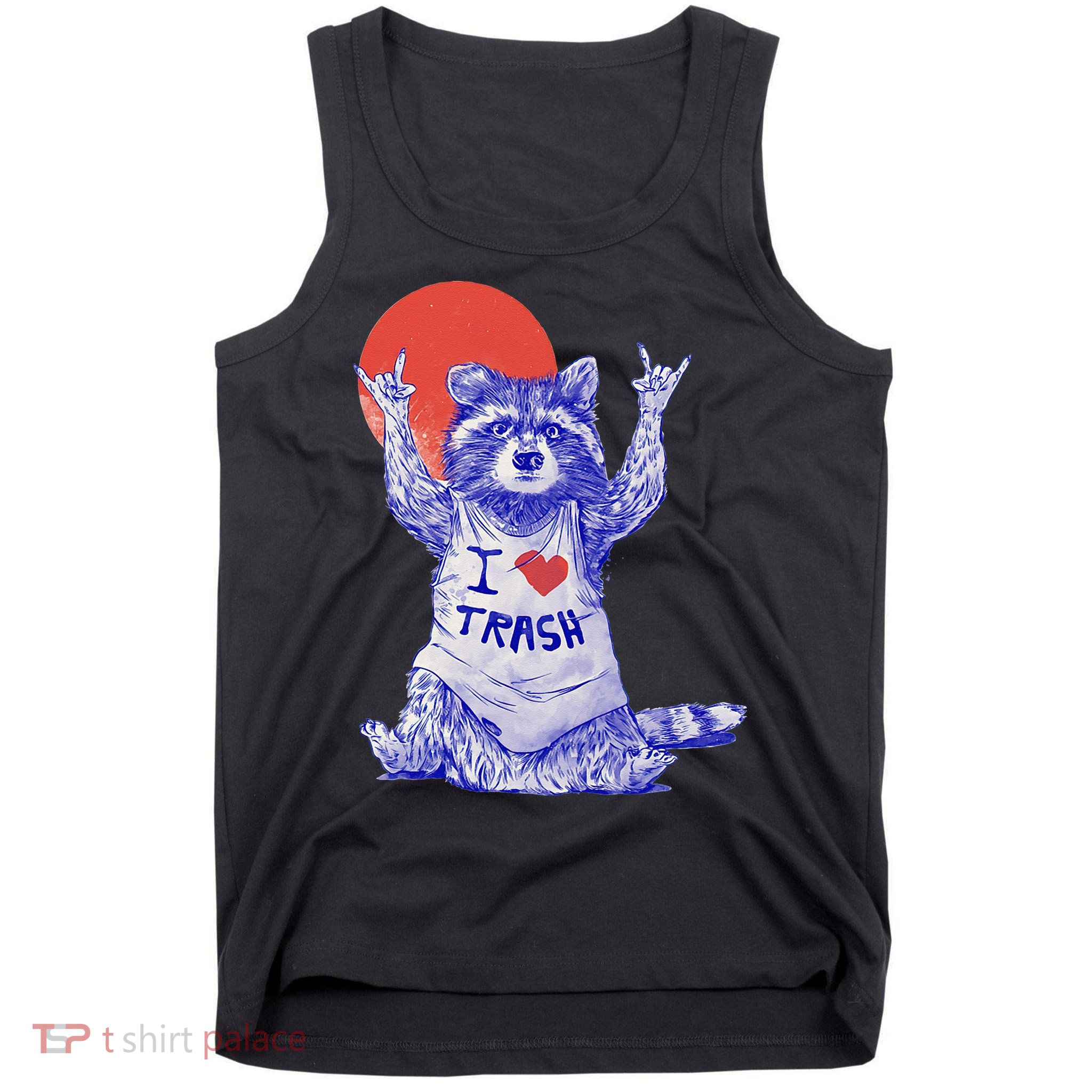 I Love Trash Raccoon Japanese Retro Style Tank Top