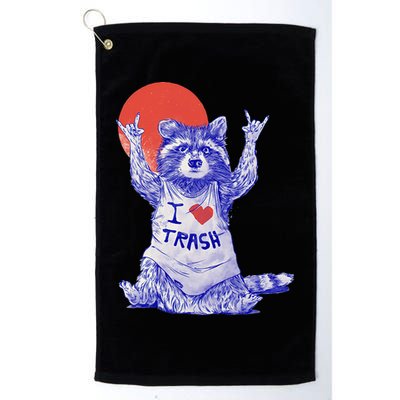 I Love Trash Raccoon Japanese Retro Style Golf Towel