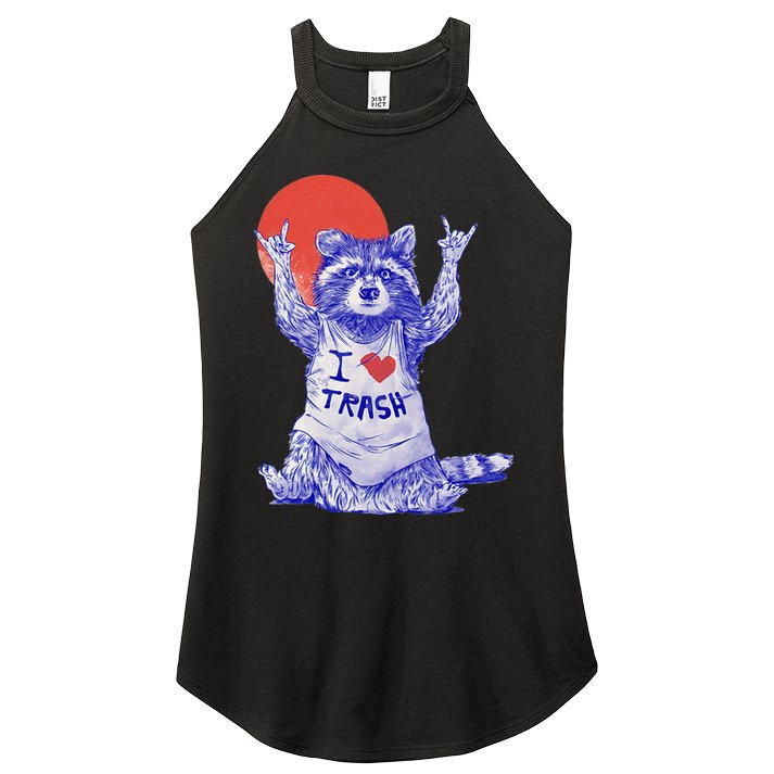I Love Trash Raccoon Japanese Retro Style Women's Perfect Tri Rocker Tank