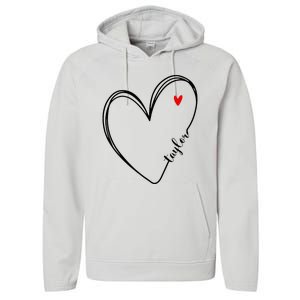 I Love Taylor Personalized Heart Design For G.I.R.L.S Performance Fleece Hoodie