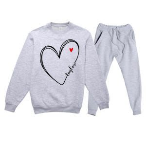 I Love Taylor Personalized Heart Design For G.I.R.L.S Premium Crewneck Sweatsuit Set