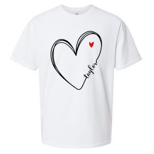 I Love Taylor Personalized Heart Design For G.I.R.L.S Sueded Cloud Jersey T-Shirt