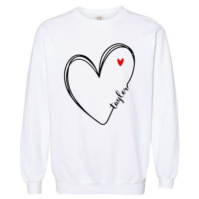 I Love Taylor Personalized Heart Design For G.I.R.L.S Garment-Dyed Sweatshirt