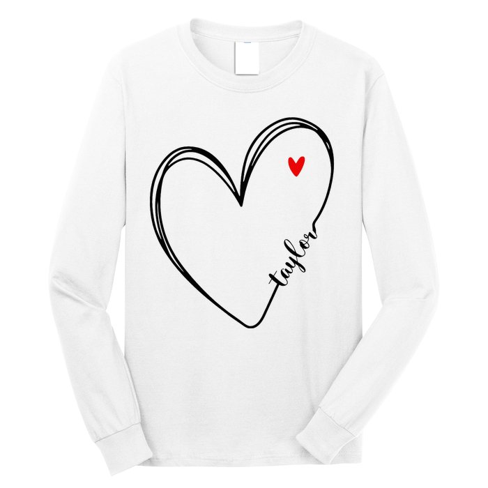 I Love Taylor Personalized Heart Design For G.I.R.L.S Long Sleeve Shirt