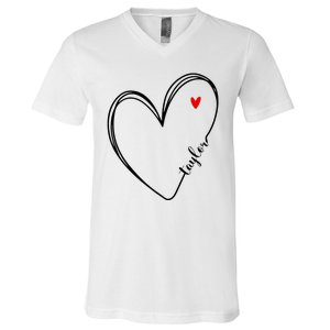 I Love Taylor Personalized Heart Design For G.I.R.L.S V-Neck T-Shirt