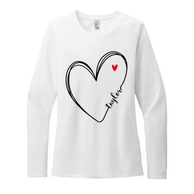 I Love Taylor Personalized Heart Design For G.I.R.L.S Womens CVC Long Sleeve Shirt