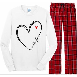 I Love Taylor Personalized Heart Design For G.I.R.L.S Long Sleeve Pajama Set