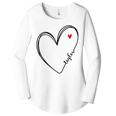 I Love Taylor Personalized Heart Design For G.I.R.L.S Women's Perfect Tri Tunic Long Sleeve Shirt