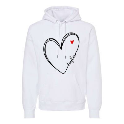 I Love Taylor Personalized Heart Design For G.I.R.L.S Premium Hoodie