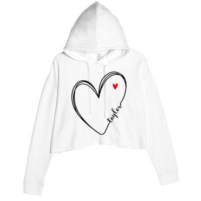 I Love Taylor Personalized Heart Design For G.I.R.L.S Crop Fleece Hoodie