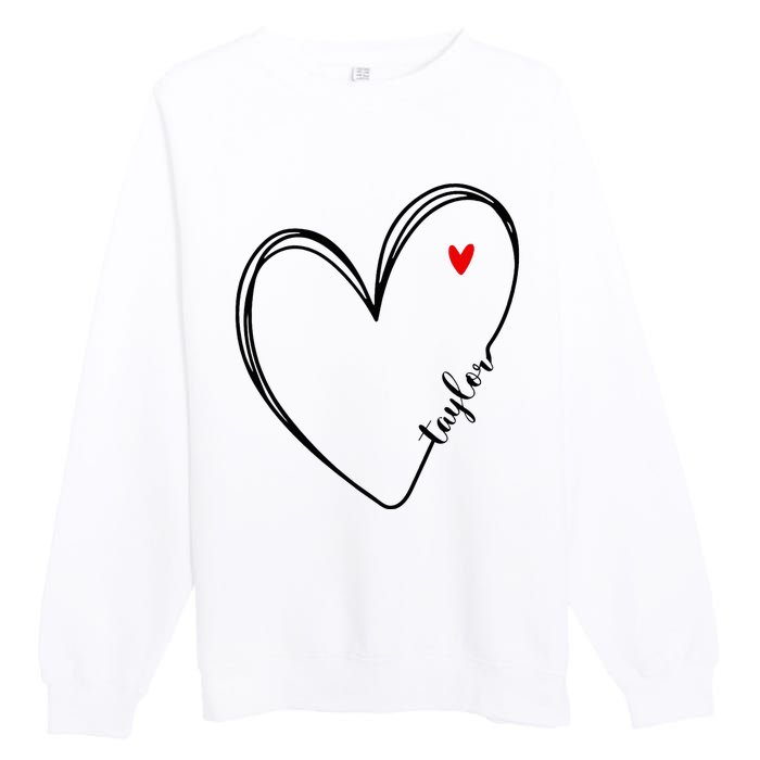 I Love Taylor Personalized Heart Design For G.I.R.L.S Premium Crewneck Sweatshirt