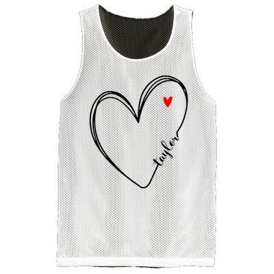 I Love Taylor Personalized Heart Design For G.I.R.L.S Mesh Reversible Basketball Jersey Tank