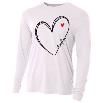 I Love Taylor Personalized Heart Design For G.I.R.L.S Cooling Performance Long Sleeve Crew