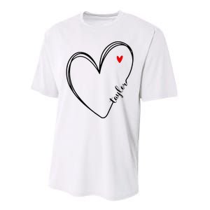 I Love Taylor Personalized Heart Design For G.I.R.L.S Performance Sprint T-Shirt