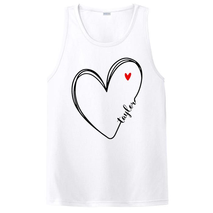 I Love Taylor Personalized Heart Design For G.I.R.L.S PosiCharge Competitor Tank