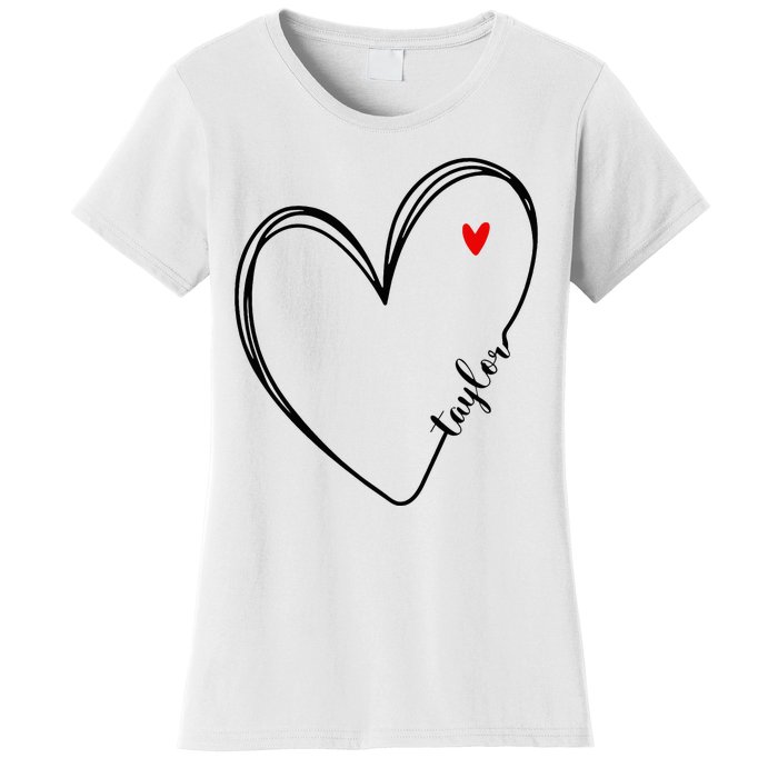 I Love Taylor Personalized Heart Design For G.I.R.L.S Women's T-Shirt