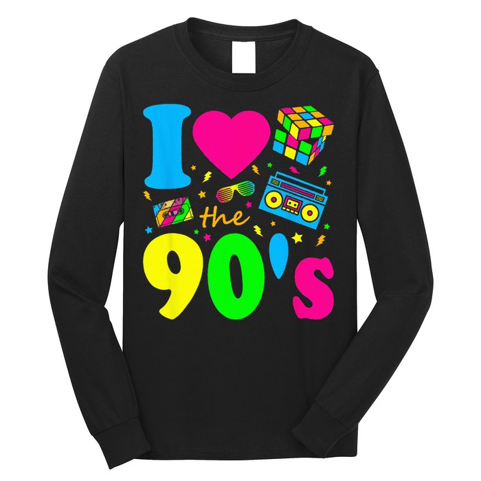 I Love the 90's Nineties Party Dress Retro Long Sleeve Shirt