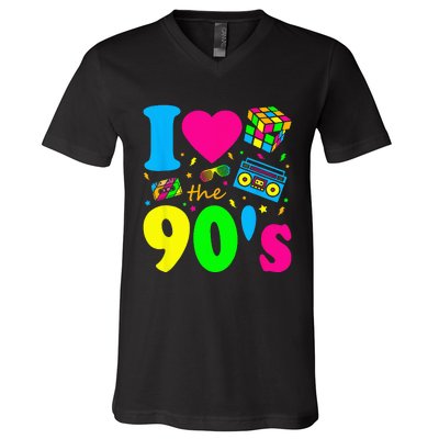 I Love the 90's Nineties Party Dress Retro V-Neck T-Shirt