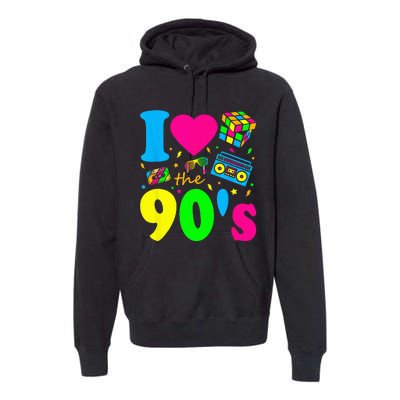 I Love the 90's Nineties Party Dress Retro Premium Hoodie