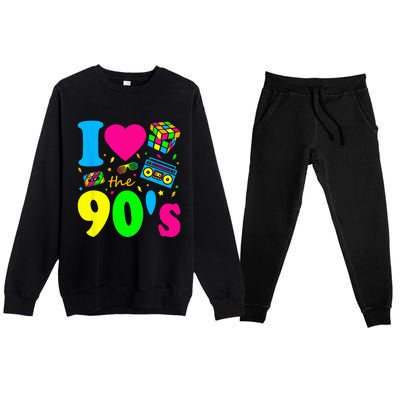 I Love the 90's Nineties Party Dress Retro Premium Crewneck Sweatsuit Set