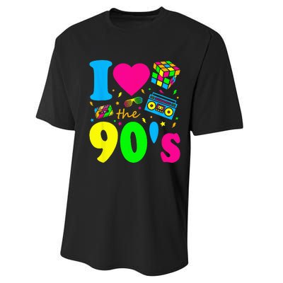 I Love the 90's Nineties Party Dress Retro Performance Sprint T-Shirt