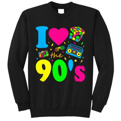 I Love the 90's Nineties Party Dress Retro Tall Sweatshirt