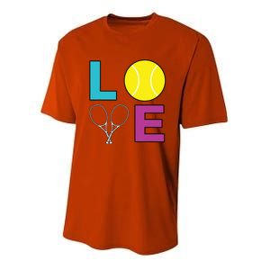 I Love Tennis Tennis Player Youth Performance Sprint T-Shirt