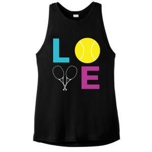 I Love Tennis Tennis Player Ladies PosiCharge Tri-Blend Wicking Tank