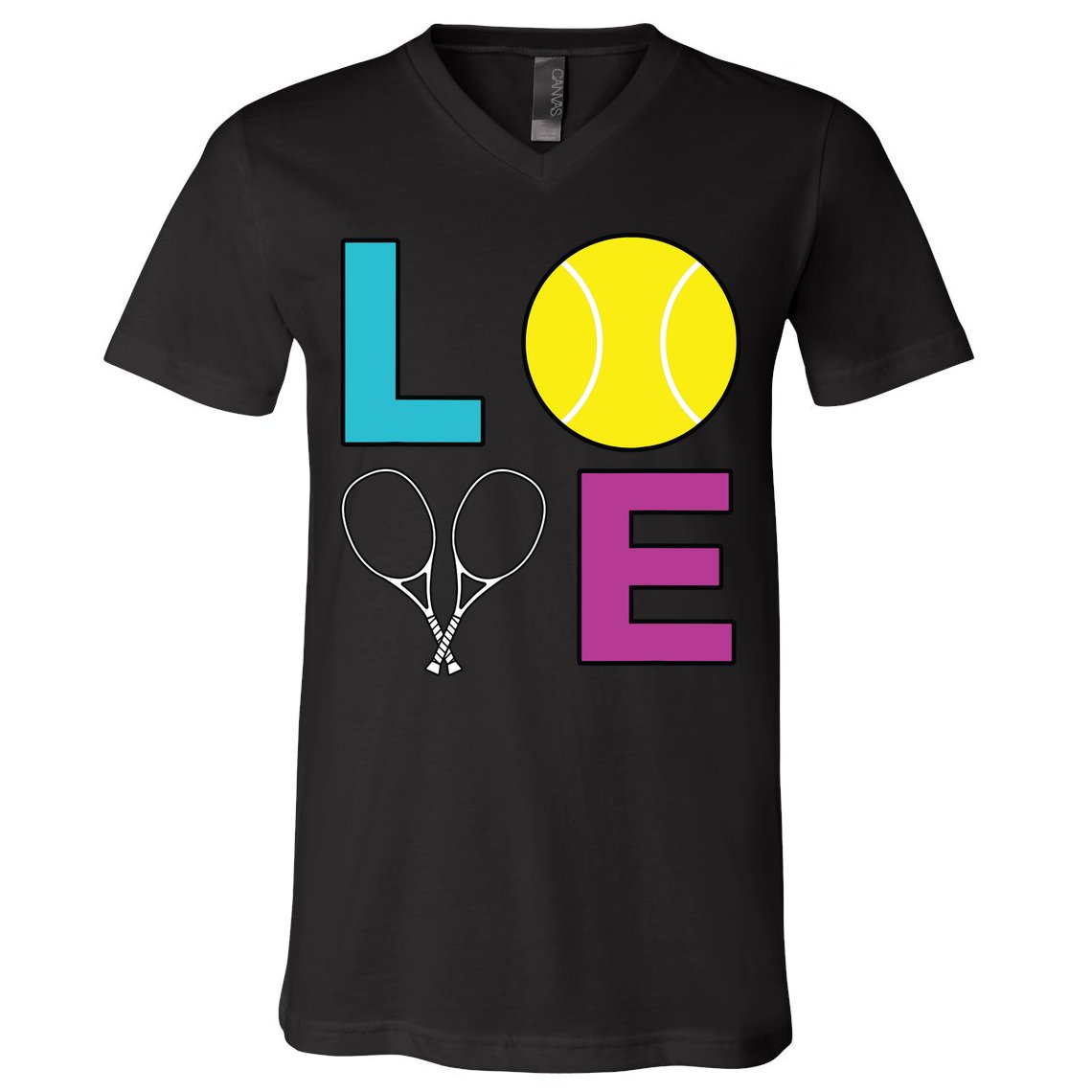 I Love Tennis Tennis Player V-Neck T-Shirt