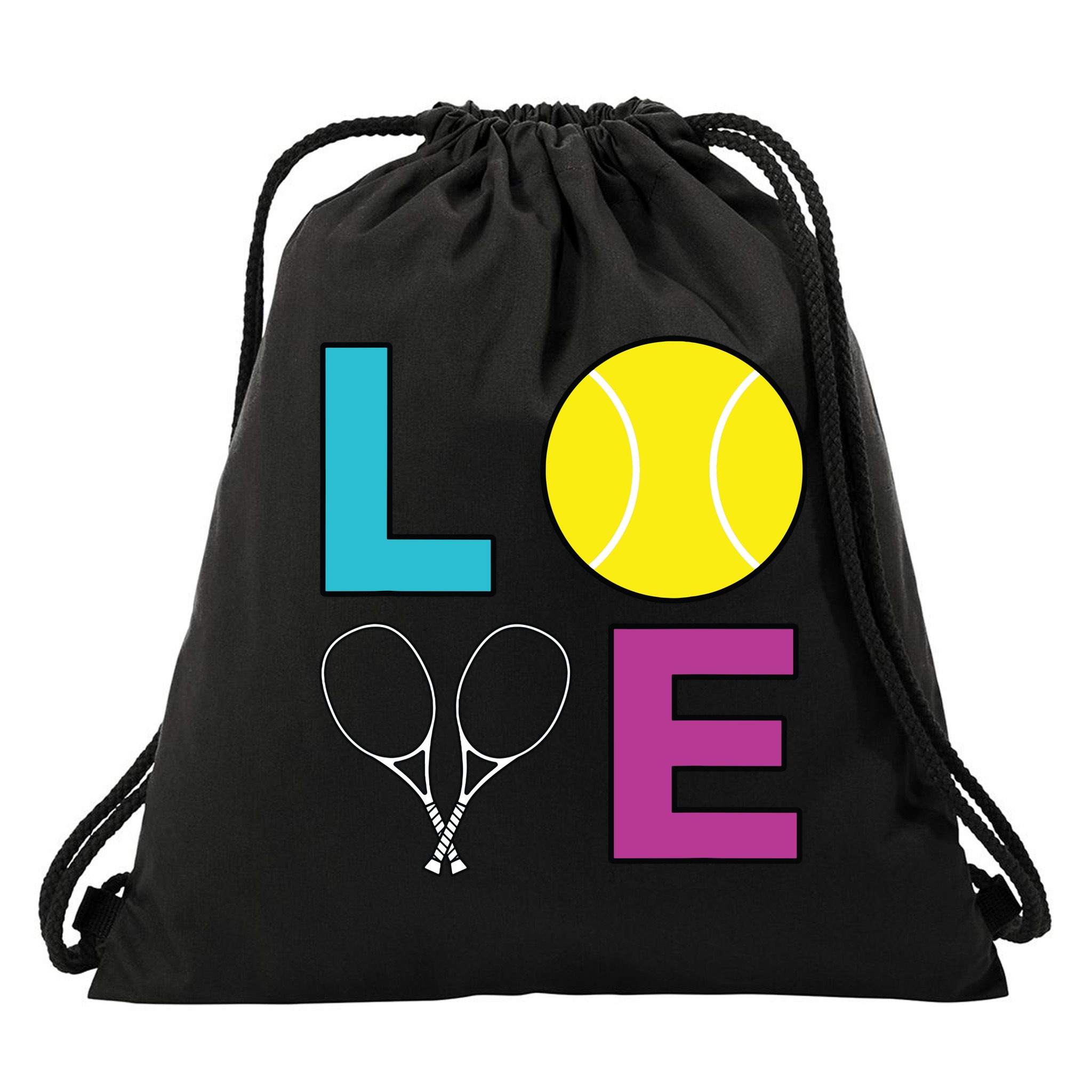 I Love Tennis Tennis Player Drawstring Bag
