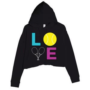 I Love Tennis Tennis Player Crop Fleece Hoodie