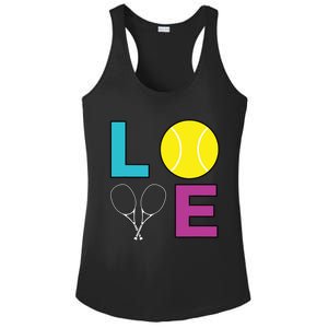 I Love Tennis Tennis Player Ladies PosiCharge Competitor Racerback Tank