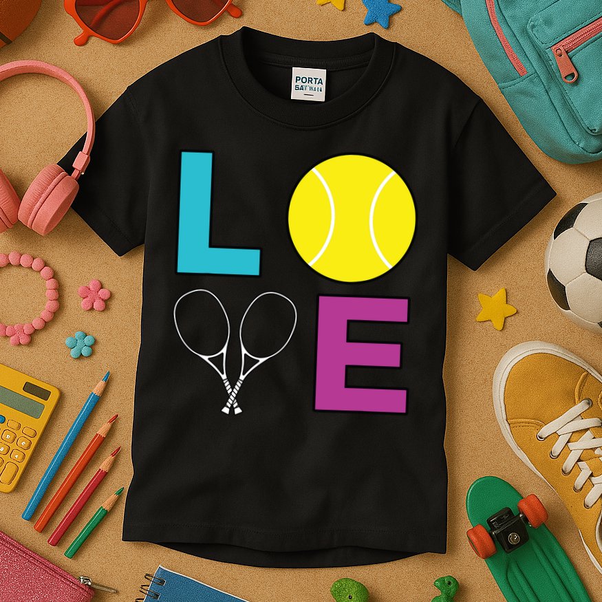 I Love Tennis Tennis Player Kids T-Shirt