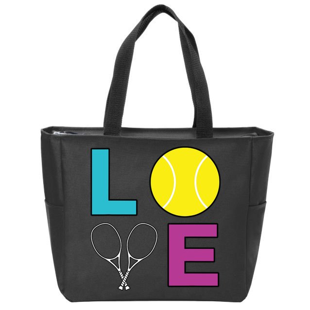 I Love Tennis Tennis Player Zip Tote Bag