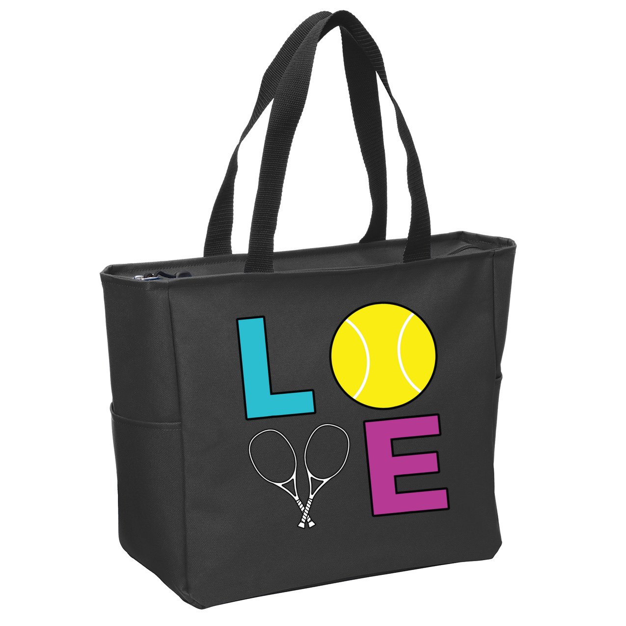 I Love Tennis Tennis Player Zip Tote Bag