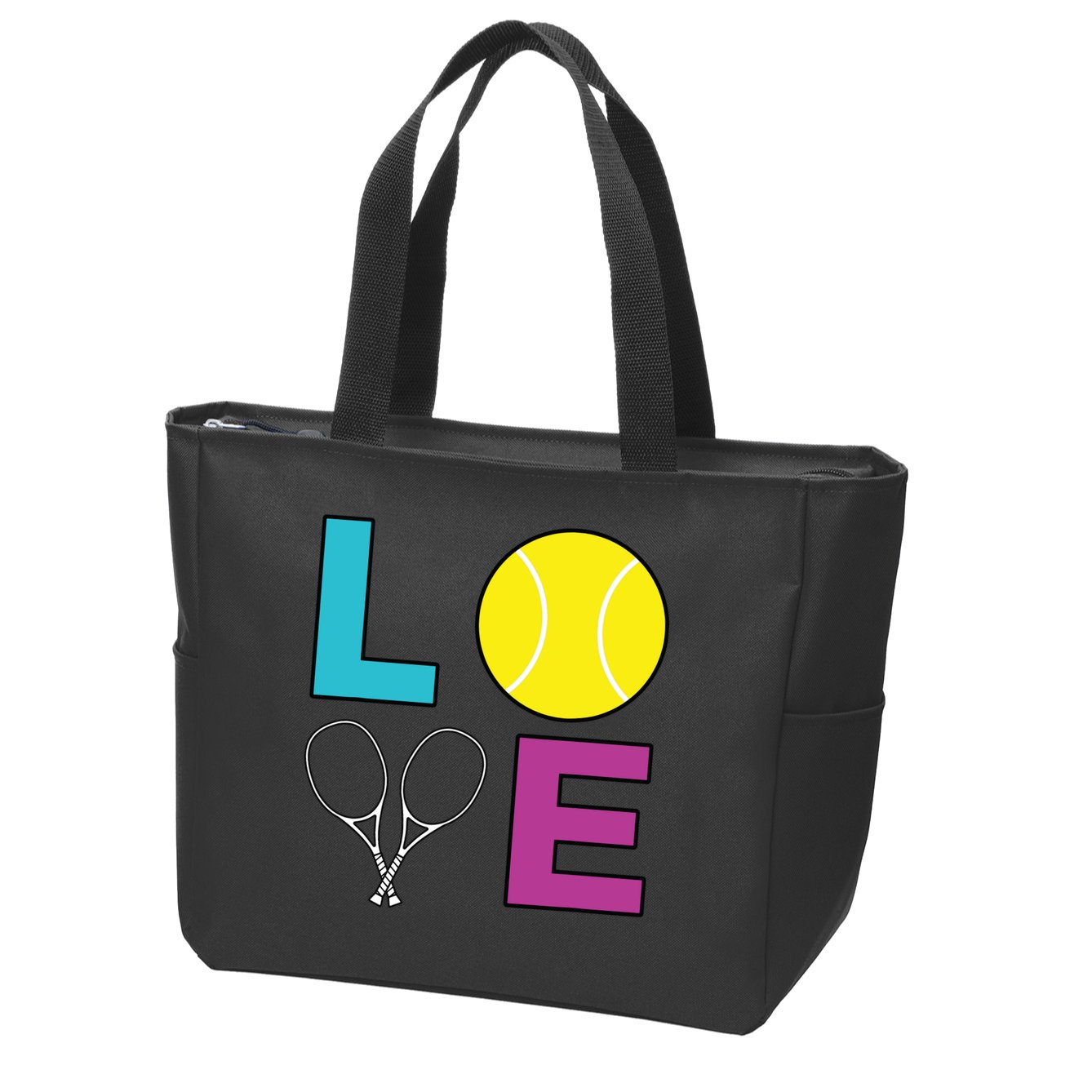 I Love Tennis Tennis Player Zip Tote Bag