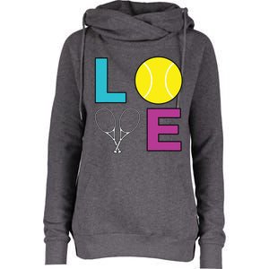 I Love Tennis Tennis Player Womens Funnel Neck Pullover Hood