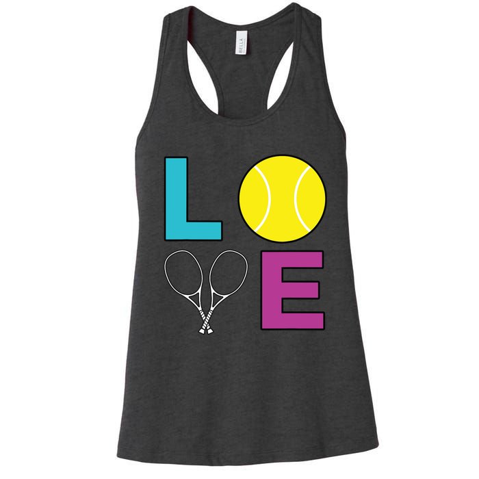 I Love Tennis Tennis Player Women's Racerback Tank