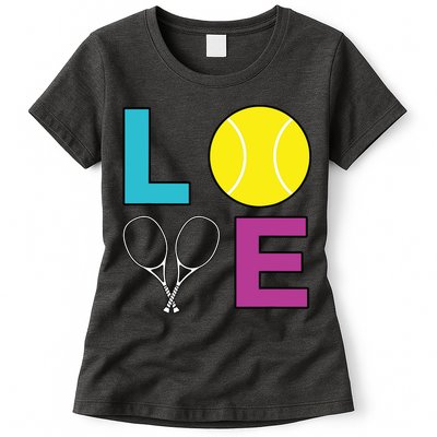 I Love Tennis Tennis Player Womens T-Shirt