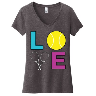 I Love Tennis Tennis Player Women's V-Neck T-Shirt